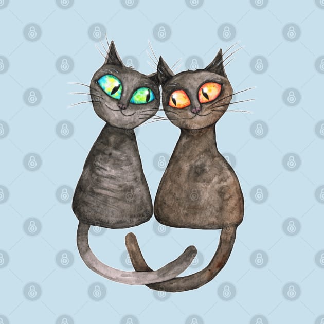 Two cute loving cats by Bwiselizzy