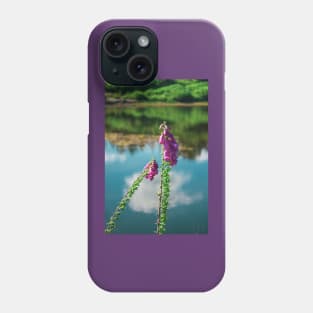 Purple flowers on the lake shore - Cragside Phone Case