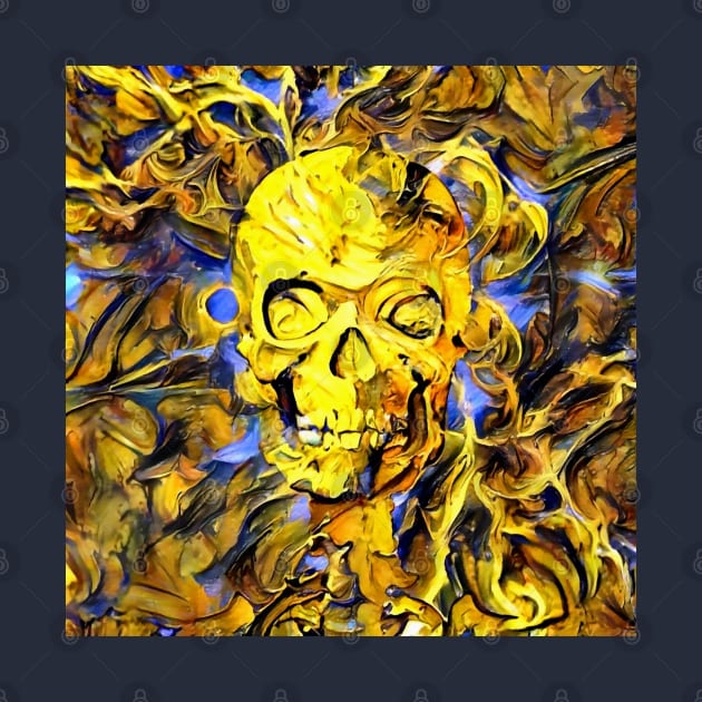 Human skull painting by rolffimages