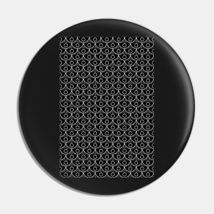 Feather Pattern - White on Black Pin