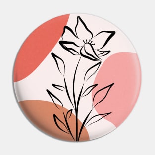 Abstract Botanical Dainty Line Flower Pin