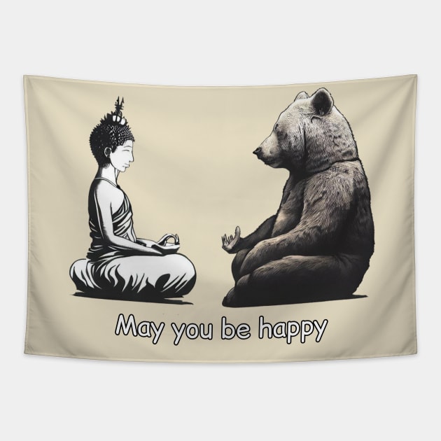 May You Be Happy Tapestry by Phoebe Bird Designs