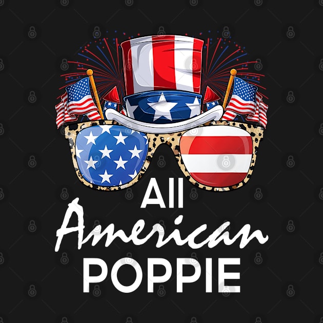 All American Poppie 4th of July USA America Flag Sunglasses by chung bit