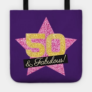 50th Birthday Gifts Women Fabulous - Pink Gold Tote