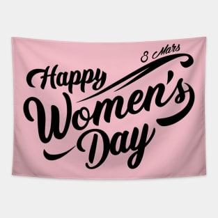 happy women's day, cute design for International Women's Day 8 march Tapestry