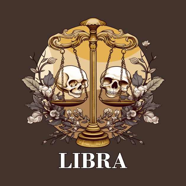 Libra Birthday September Zodiac Astrology Skulls by Rishirt