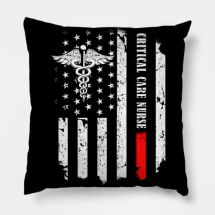 Vintage American Flag Critical Care Nurse CCN Pillow