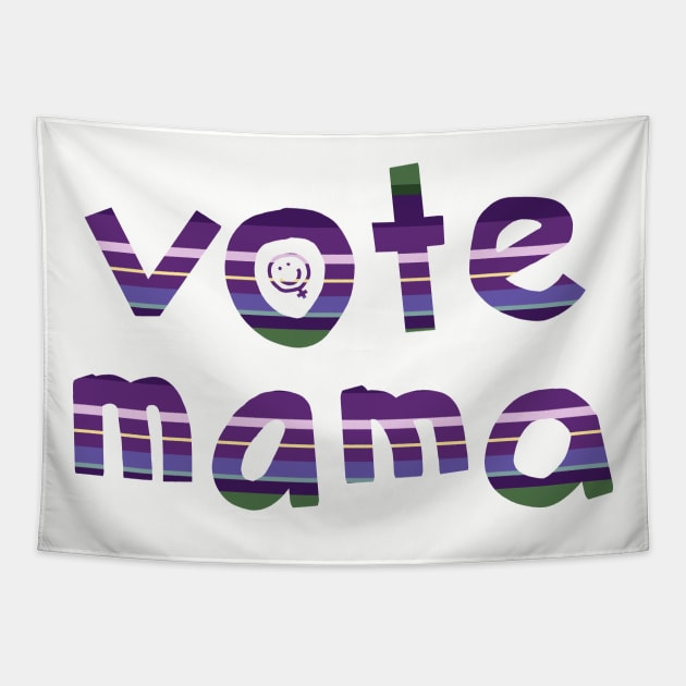 Lavender Stripes Vote Mama Tapestry by ellenhenryart