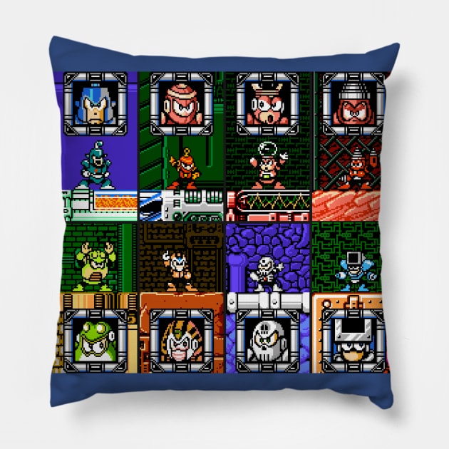 Mega Man 4 Bosses Pillow by SuperSensei