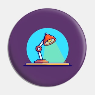 Lamp Desk Cartoon Vector Icon Illustration Pin