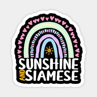 Sunshine and Siamese Cute Rainbow Gift for Womens Kids Girls Magnet