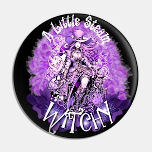 Little Steampunk Witchy- Purple Vintage Pin