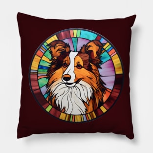 Stained Glass Sheltie Pillow