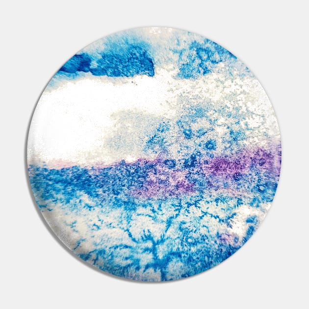 Abstract Watercolor Ocean Pin by Heartsake