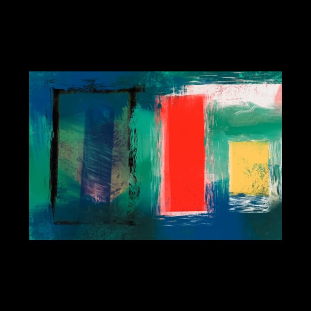 The red door abstract painting, brush strokes by Aasiriartstudio