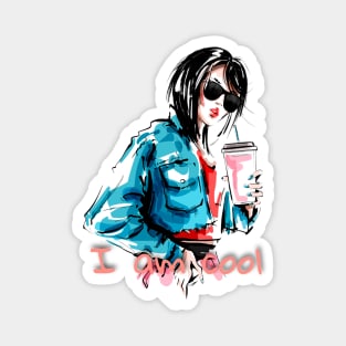 Cool girl in sunglasses Magnet