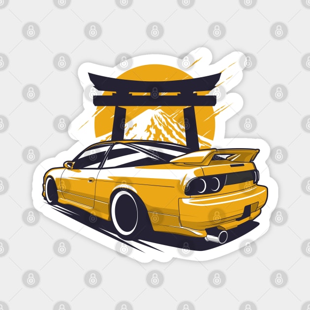 Yellow S13 JDM Magnet by KaroCars