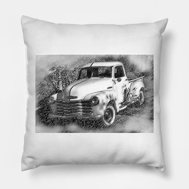 The Chevy Truck Pillow by KirtTisdale