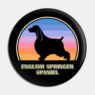 English Springer Spaniel Vintage Sunset Dog Pin