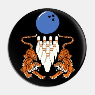 Tiger Bowling Ball Sports Team Jersey - Bowler Black Version Pin