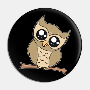 Cute Comic Owl Pin