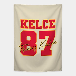 Travis Kelce NFL Kansas City Football (Font & Back) Tapestry