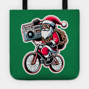 Santa's Hip Hop Christmas Riding With Boombox Tote