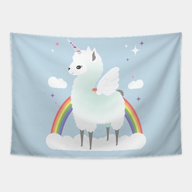 Llamacorn Pegasus Tapestry by FAKE NEWZ DESIGNS