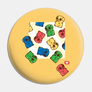 Falling Gummy Puglie Pin