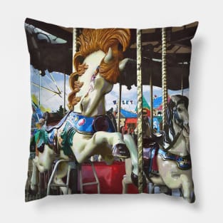 Carousel Horse With Flowing Mane Pillow