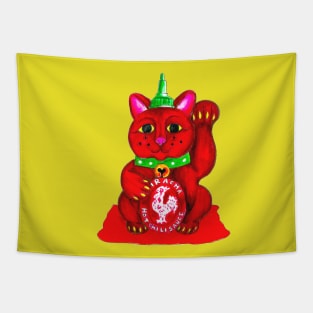 Hot Sauce Lucky Cat Tapestry