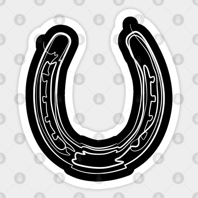 Horseshoe One Line Drawing Horseshoe Sticker Teepublic