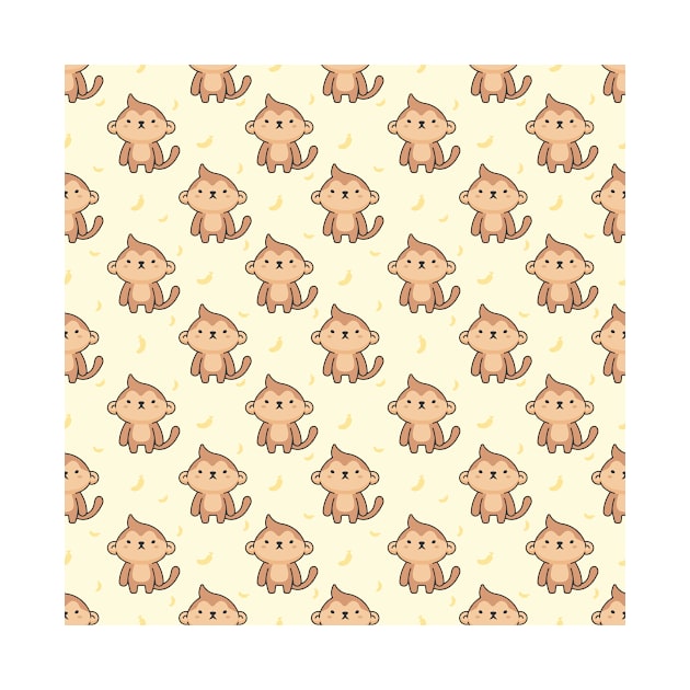 Angry Monkey Cute Animal Pattern by Printable Pretty