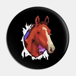 Cute Horse Breaking Out Horseriding & Horse Owners Pin