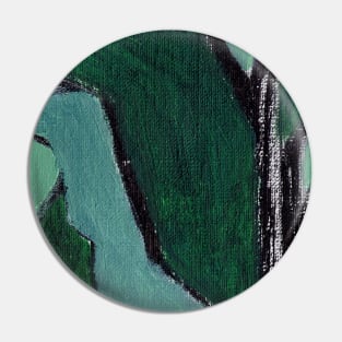 Cobalt Blue Navy Green Abstract Art Pin