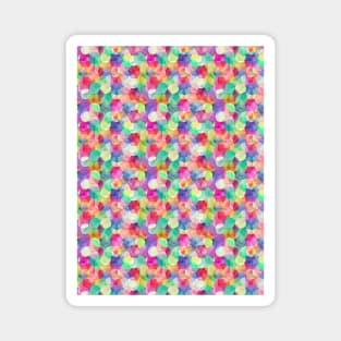 watercolor geometric pink blue yellow green Magnet