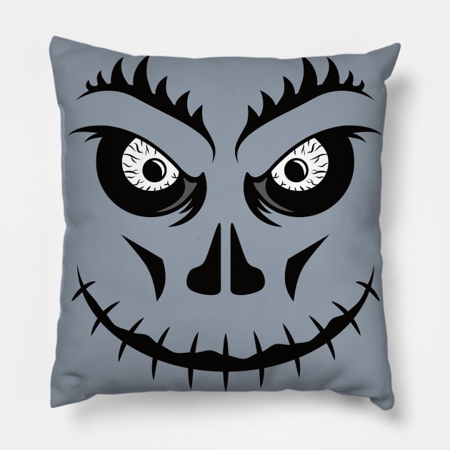 Scary Skull Face Pillow by dkdesigns27