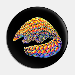 Psychedelic Rainbow Pangolin Pin