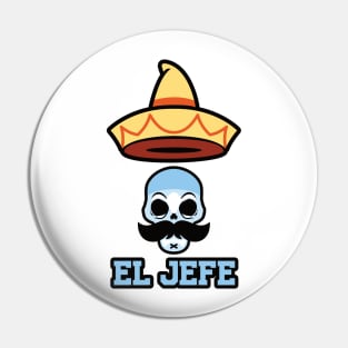 El Jefe Funny The Boss Skull Pin