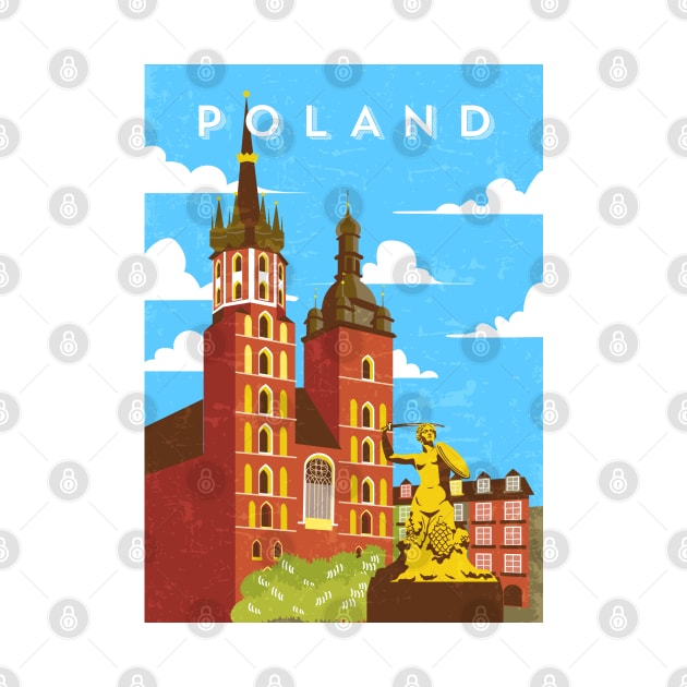 Poland.Retro travel poster by GreekTavern