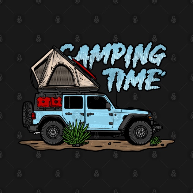 Jeep Design Camping Time - Light Blue by 4x4 Sketch