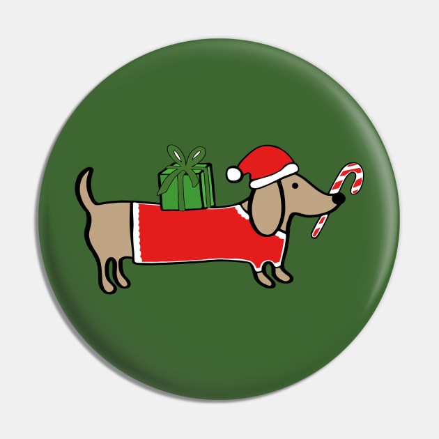 Christmas dachshund Pin by bigmomentsdesign