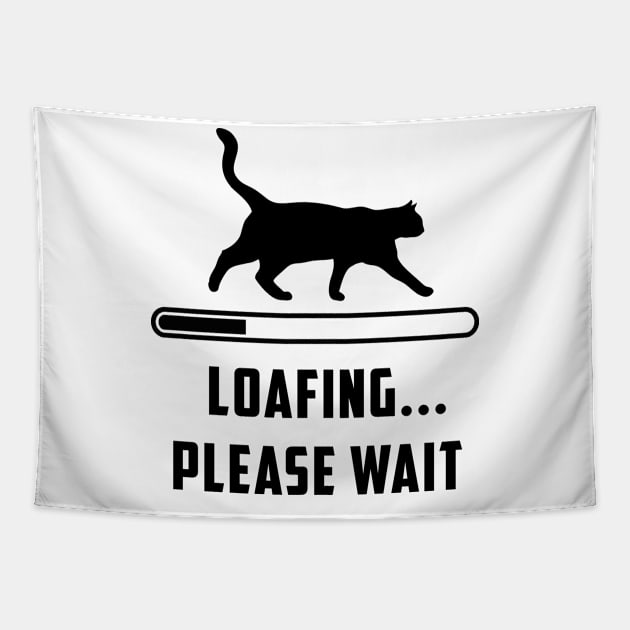 Cat Loafing Please Wait Cat Lover Tapestry by Karin Wright