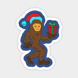 Sasquatch wearing a Santa hat Magnet