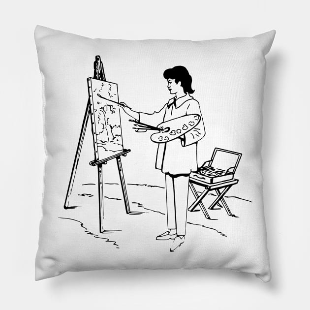 Painter Pillow by linesdesigns