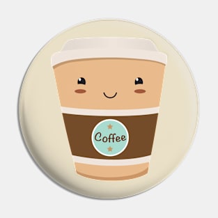 Coffee Cup character Pin