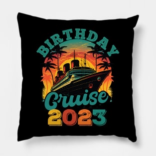 Birthday Cruise Squad Party Family Matching Cruise Ship Pillow