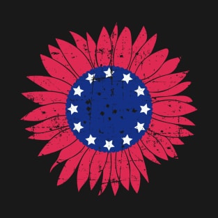 usa flag sunflower T-Shirt