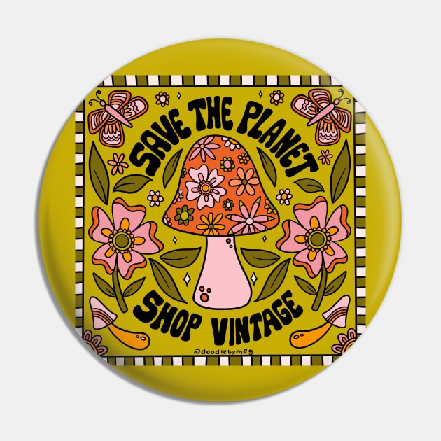 Save The Planet Pin by Doodle by Meg