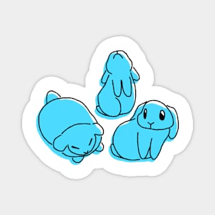 Three Blue Bunnies Magnet